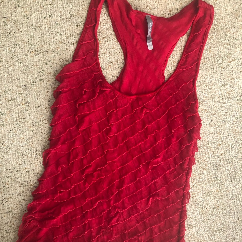 Red Ruffled Tank